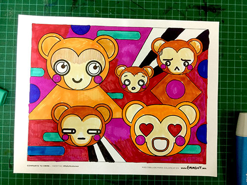 monos colorear imprimir ninos