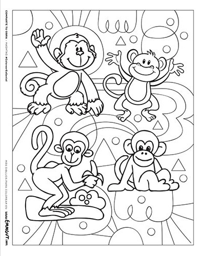 monos pintar imprimir infantiles