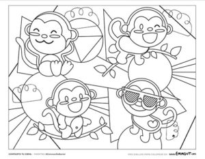 dibujos para colorear de monos