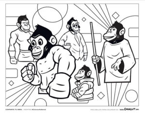 gorilas para colorear